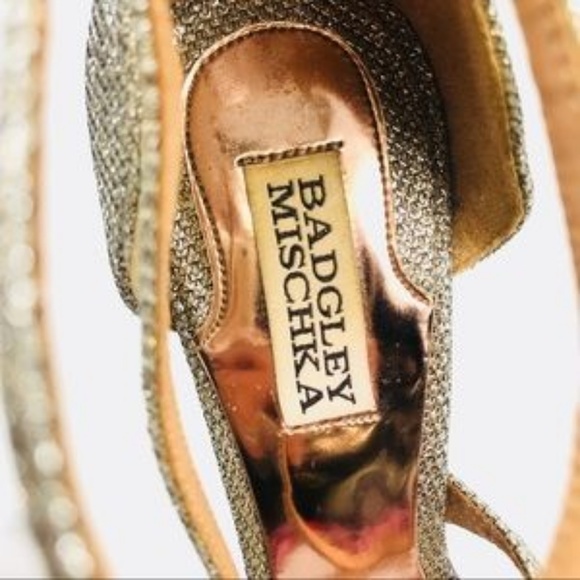 Badgley Mischka Landmark metallic strappy heel 8.5 - Picture 8 of 8